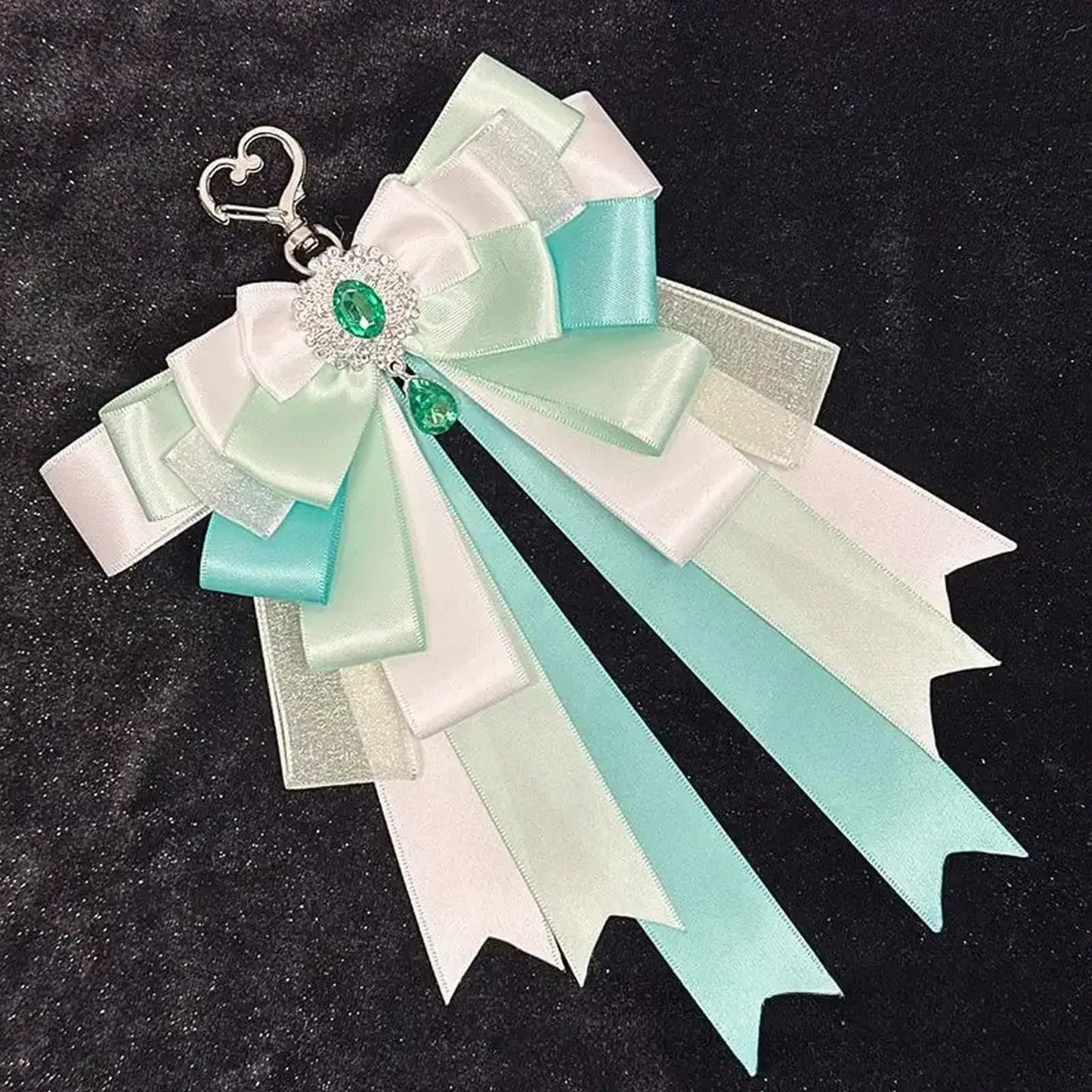 Satin Layered Lightstick Bow green
