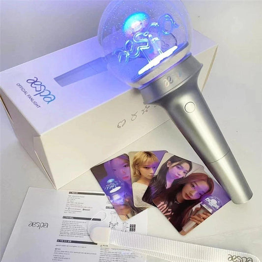 aespa Official Fanlight Lightstick silver handle clear globe SM Entertainment