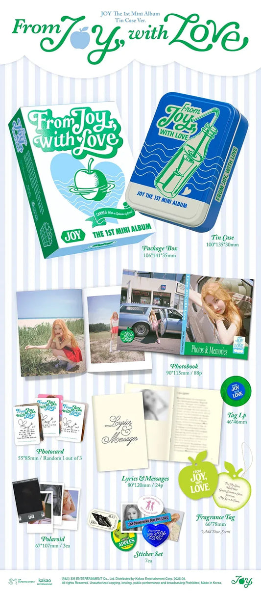 Joy From JOY with Love 1st Mini Album Tin Case Ver. - Red Velvet ReVeluv Kpop Album