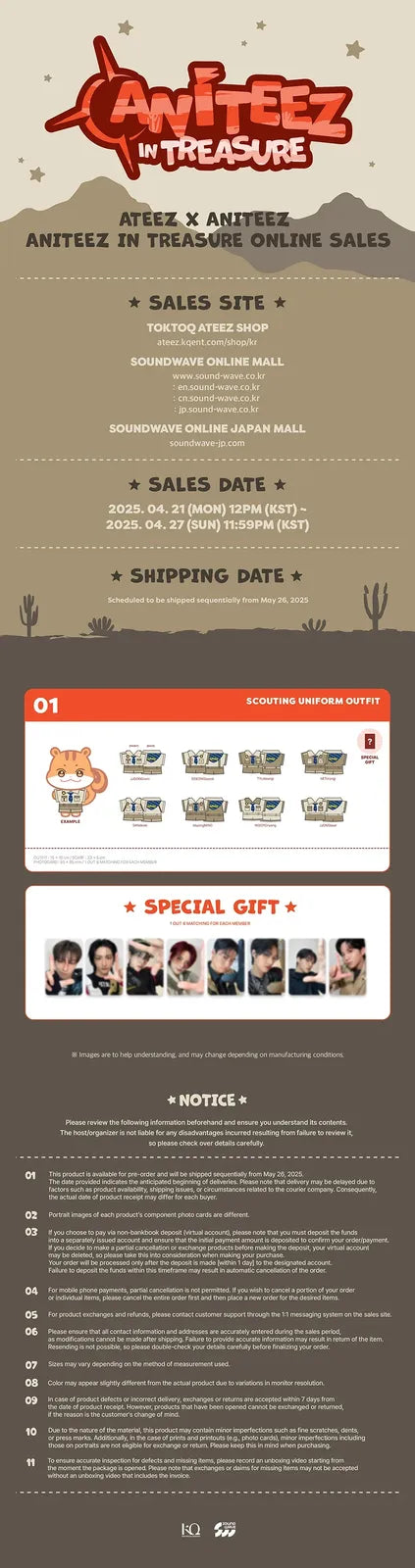 ATEEZ - ANITEEZ IN TREASURE SCOUTING UNIFORM OUTFIT