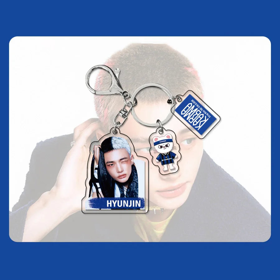KARMA SKZOO Acrylic Photocard & Charm Keychain Set - Stray Kids SKZ Keyring