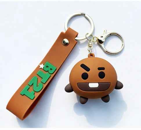 BT21 3D Silicone Keychain with Wristlet Strap - BTS