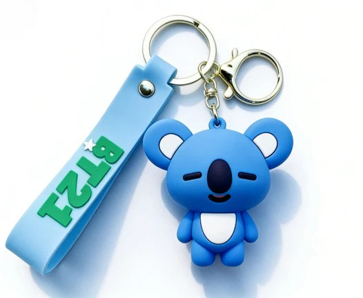 BT21 3D Silicone Keychain with Wristlet Strap - BTS