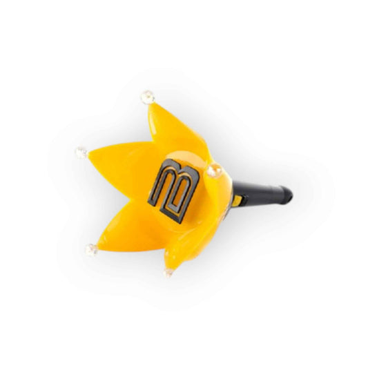 Lightstick Shop BIGBANG Bang Bong official Kpop lightstick in yellow with black logo and crown-like petals.