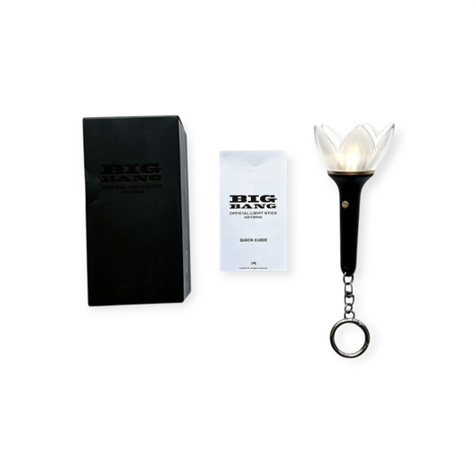 Lightstick Shop BIGBANG 20th anniversary light stick keyring with frosted crown, black handle, and LED glow effect.
