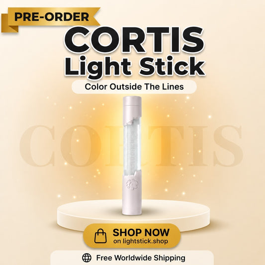 CORTIS Official Light Stick with candle-inspired white column shape