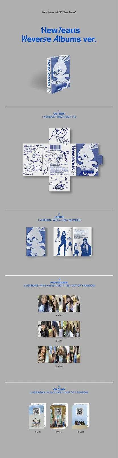 NewJeans New Jeans 1st EP Weverse Albums Ver. - NewJeans Bunnies Kpop Album