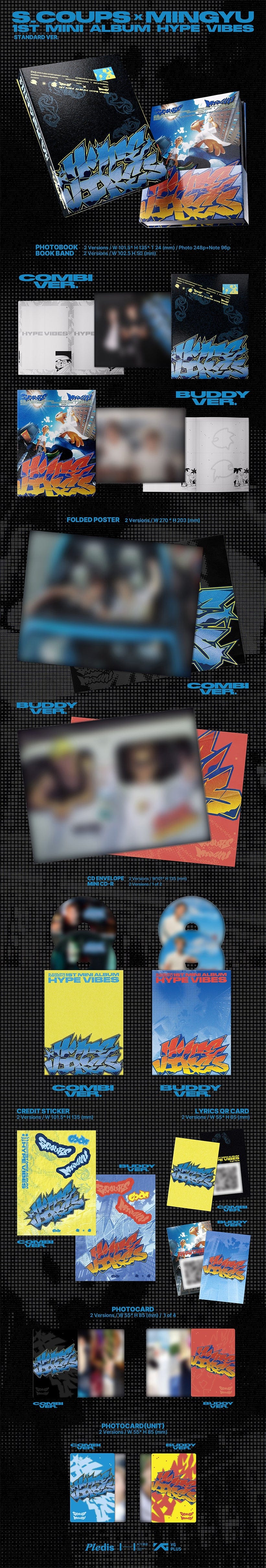 (+KAKAO POB) SEVENTEEN SCOUPS X MINGYU -  1st Mini Album HYPE VIBES (set)