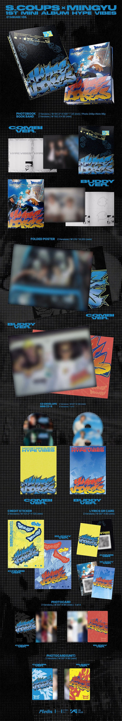 (+KAKAO POB) SEVENTEEN SCOUPS X MINGYU -  1st Mini Album HYPE VIBES (set)