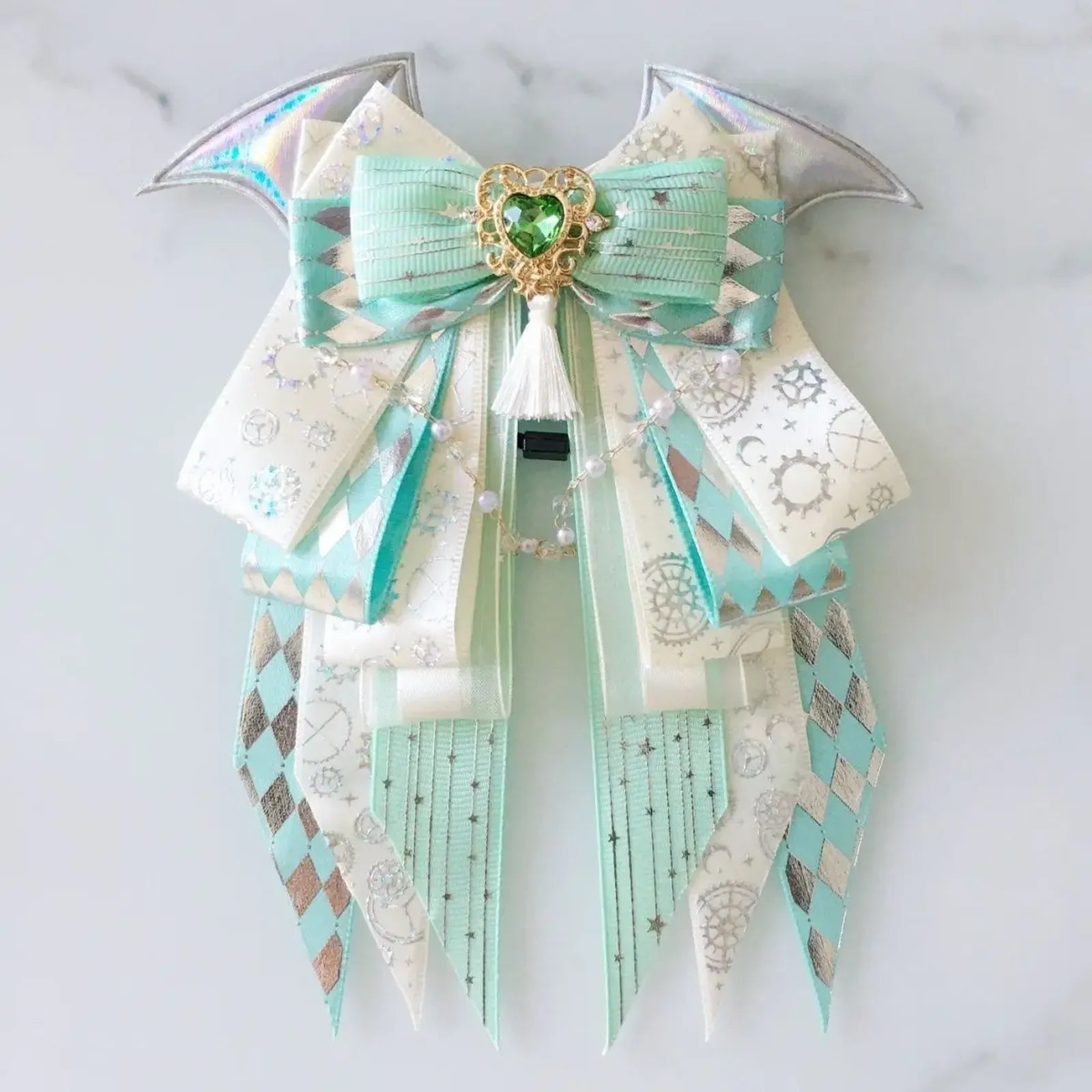 Cosmic Lightstick Accessory - Heart Gems Decoration white green