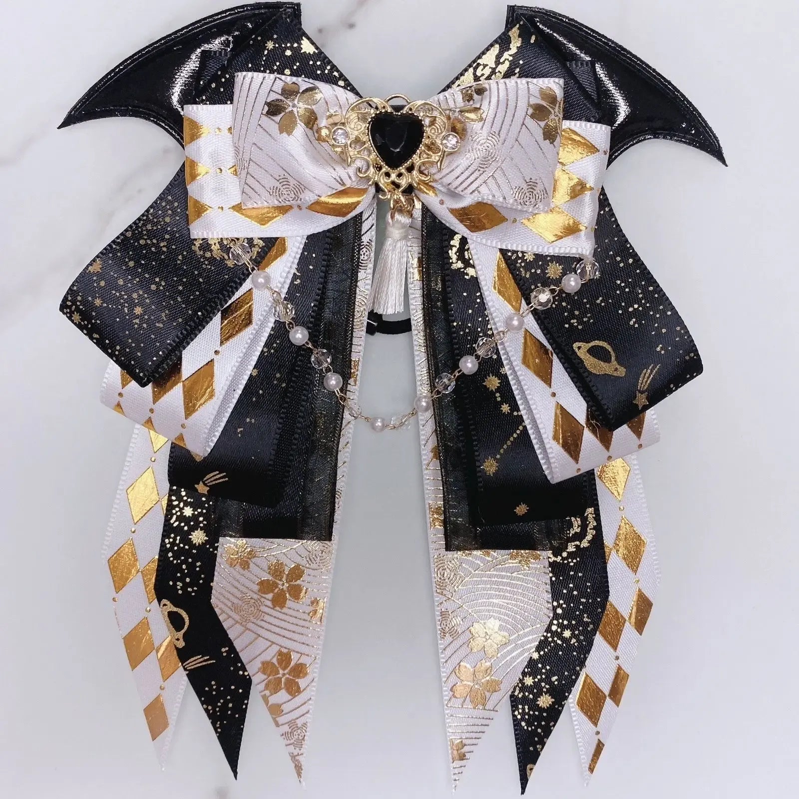 Cosmic Lightstick Accessory - Heart Gems Decoration black white