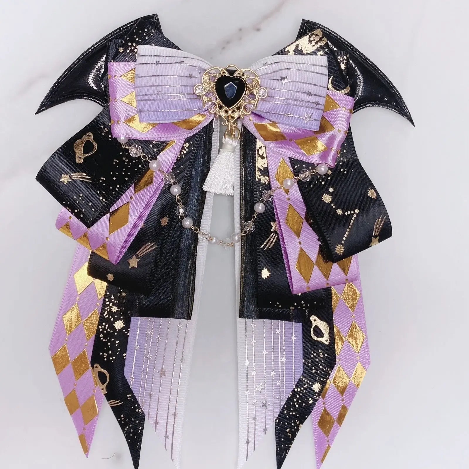 Cosmic Lightstick Accessory - Heart Gems Decoration black purple