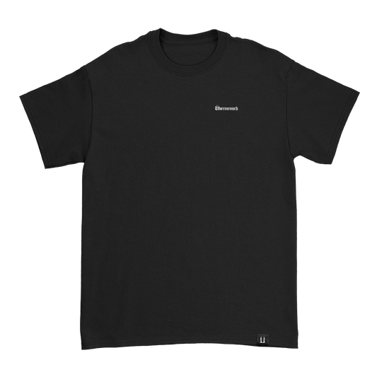 G-Dragon Übermensch t-shirt in black – front view with white chest wordmark