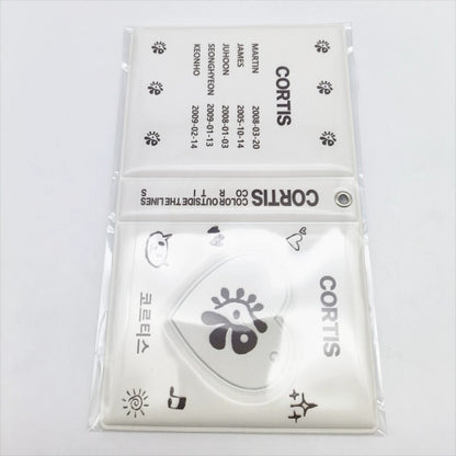 CORTIS clear card holder back view with doodle print
