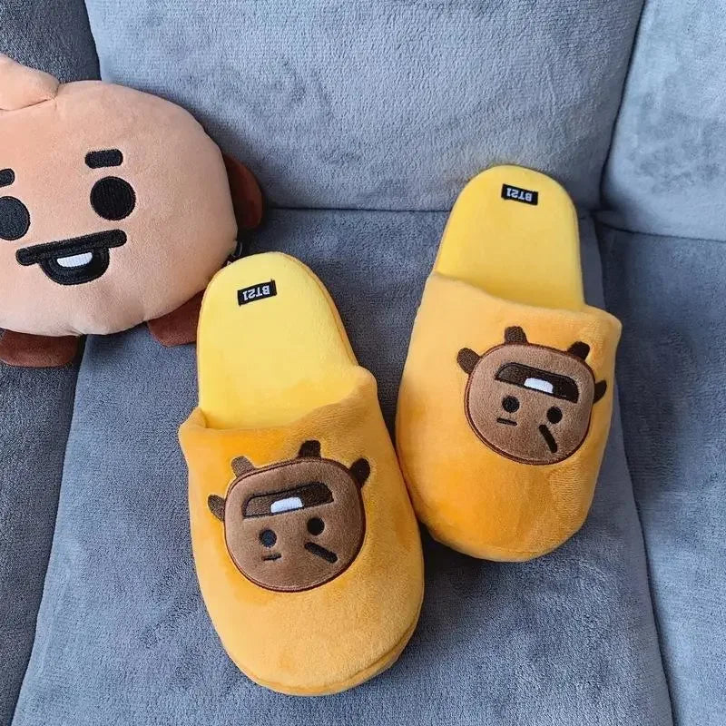 [BTS] BT21 Kawaii Plush Cotton Slippers SHOOKY 36-42