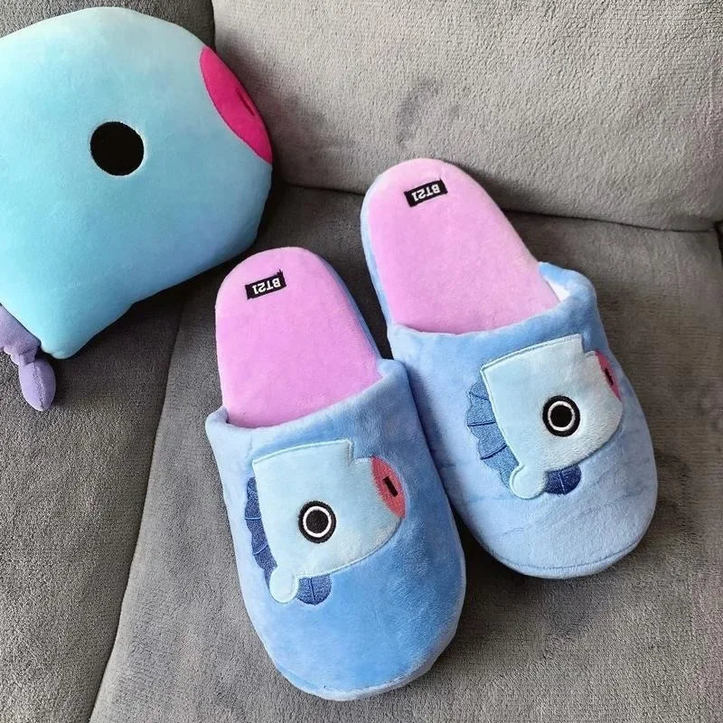[BTS] BT21 Kawaii Plush Cotton Slippers
