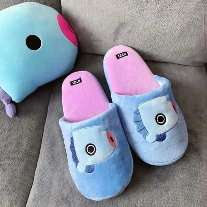 [BTS] BT21 Kawaii Plush Cotton Slippers
