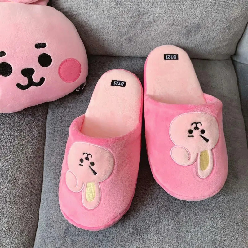 [BTS] BT21 Kawaii Plush Cotton Slippers