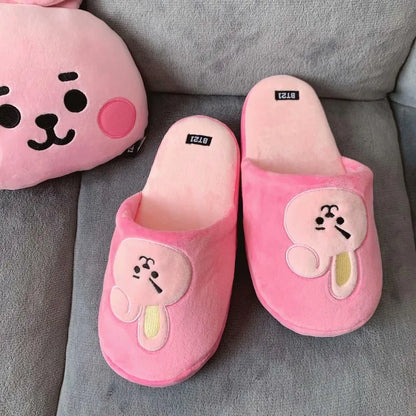 [BTS] BT21 Kawaii Plush Cotton Slippers
