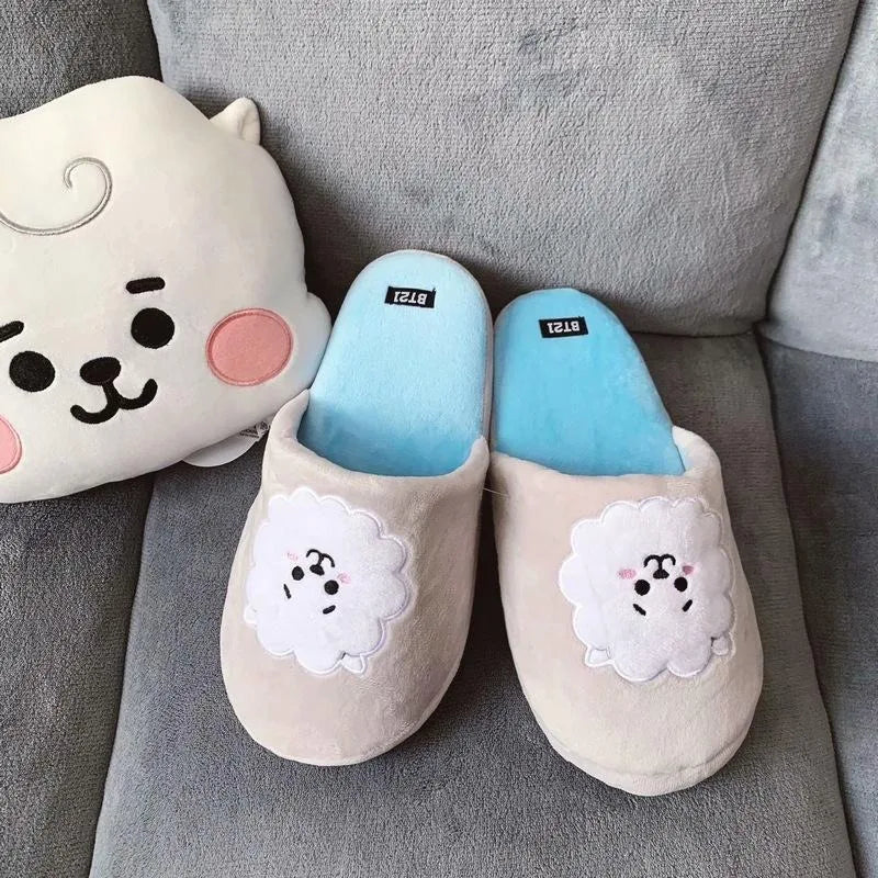 [BTS] BT21 Kawaii Plush Cotton Slippers