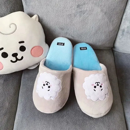 [BTS] BT21 Kawaii Plush Cotton Slippers RJ 36-42