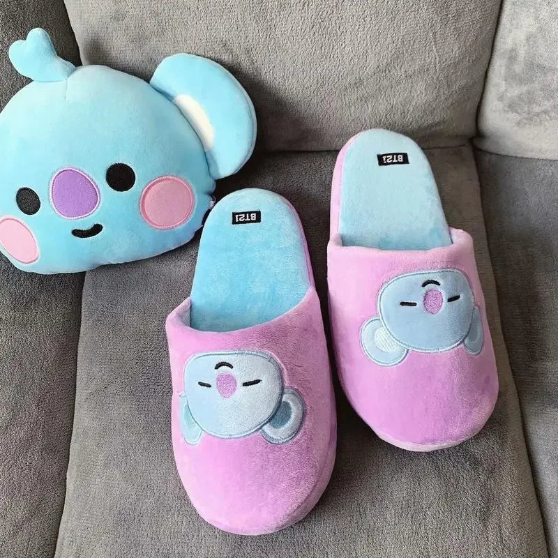 [BTS] BT21 Kawaii Plush Cotton Slippers KO 36-42