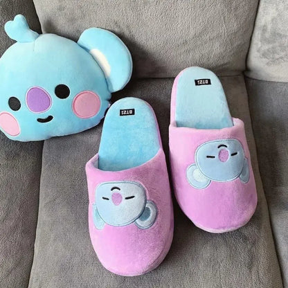 [BTS] BT21 Kawaii Plush Cotton Slippers KO 36-42