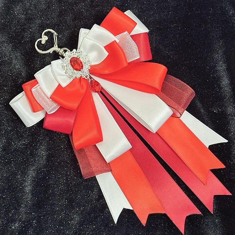 Satin Layered Lightstick Bow red