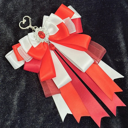 Satin Layered Lightstick Bow red