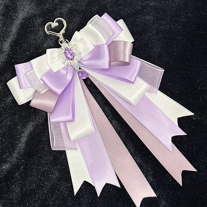Satin Layered Lightstick Bow purple