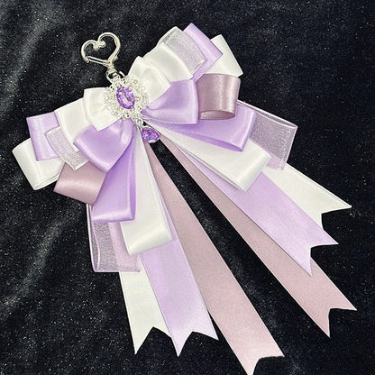Satin Layered Lightstick Bow purple
