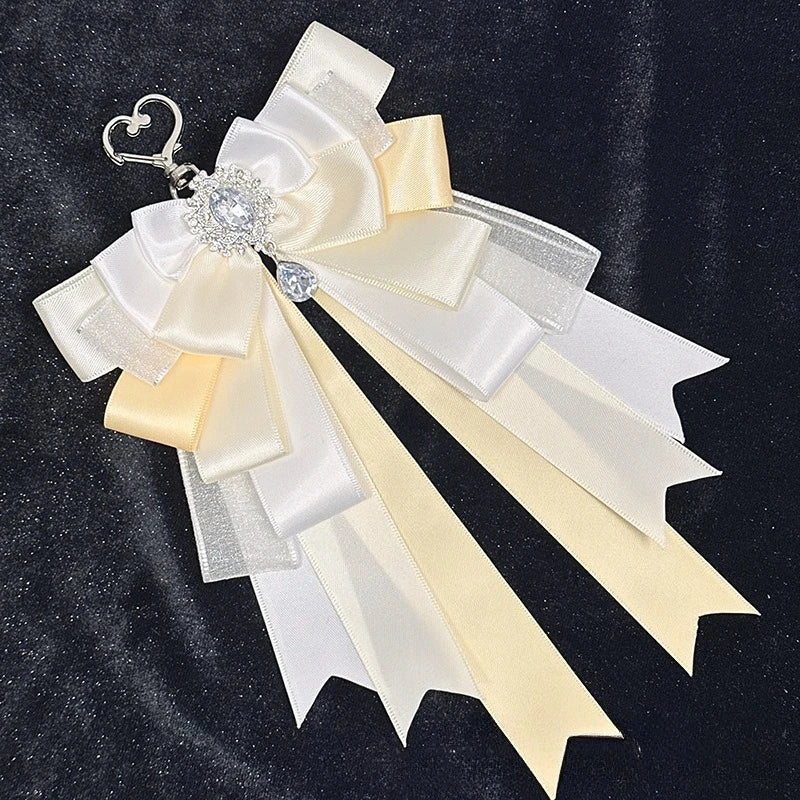Satin Layered Lightstick Bow Yellow