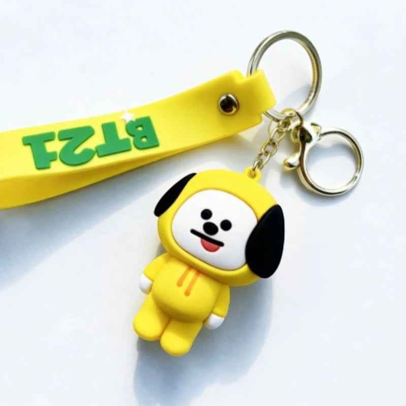 BT21 3D Silicone Keychain with Wristlet Strap - BTS