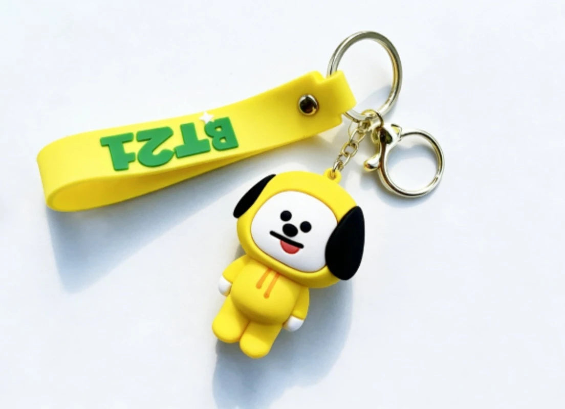 BT21 3D Silicone Keychain with Wristlet Strap - BTS