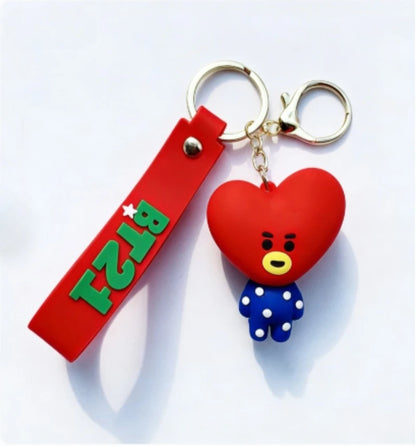 BT21 3D Silicone Keychain with Wristlet Strap - BTS