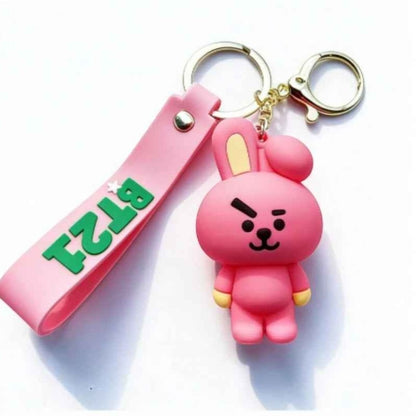 BT21 3D Silicone Keychain with Wristlet Strap - BTS