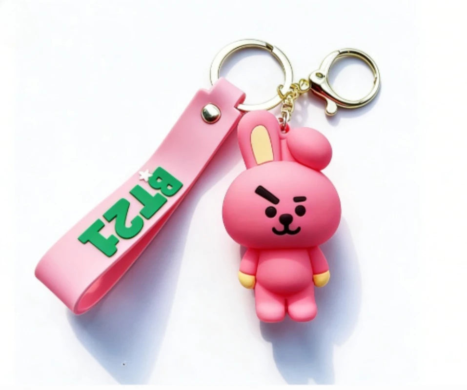 BT21 3D Silicone Keychain with Wristlet Strap - BTS