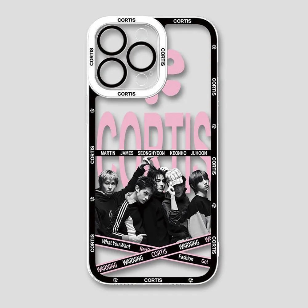 CORTIS clear shockproof phone case, print design 3