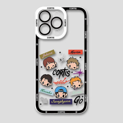 CORTIS clear shockproof phone case, print design 7