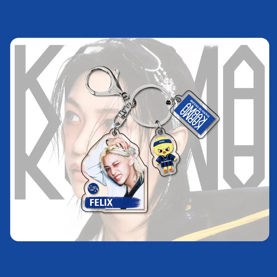 KARMA SKZOO Acrylic Photocard & Charm Keychain Set - Stray Kids SKZ Keyring