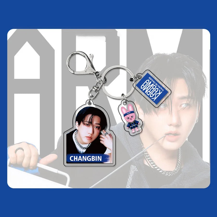 KARMA SKZOO Acrylic Photocard & Charm Keychain Set - Stray Kids SKZ Keyring