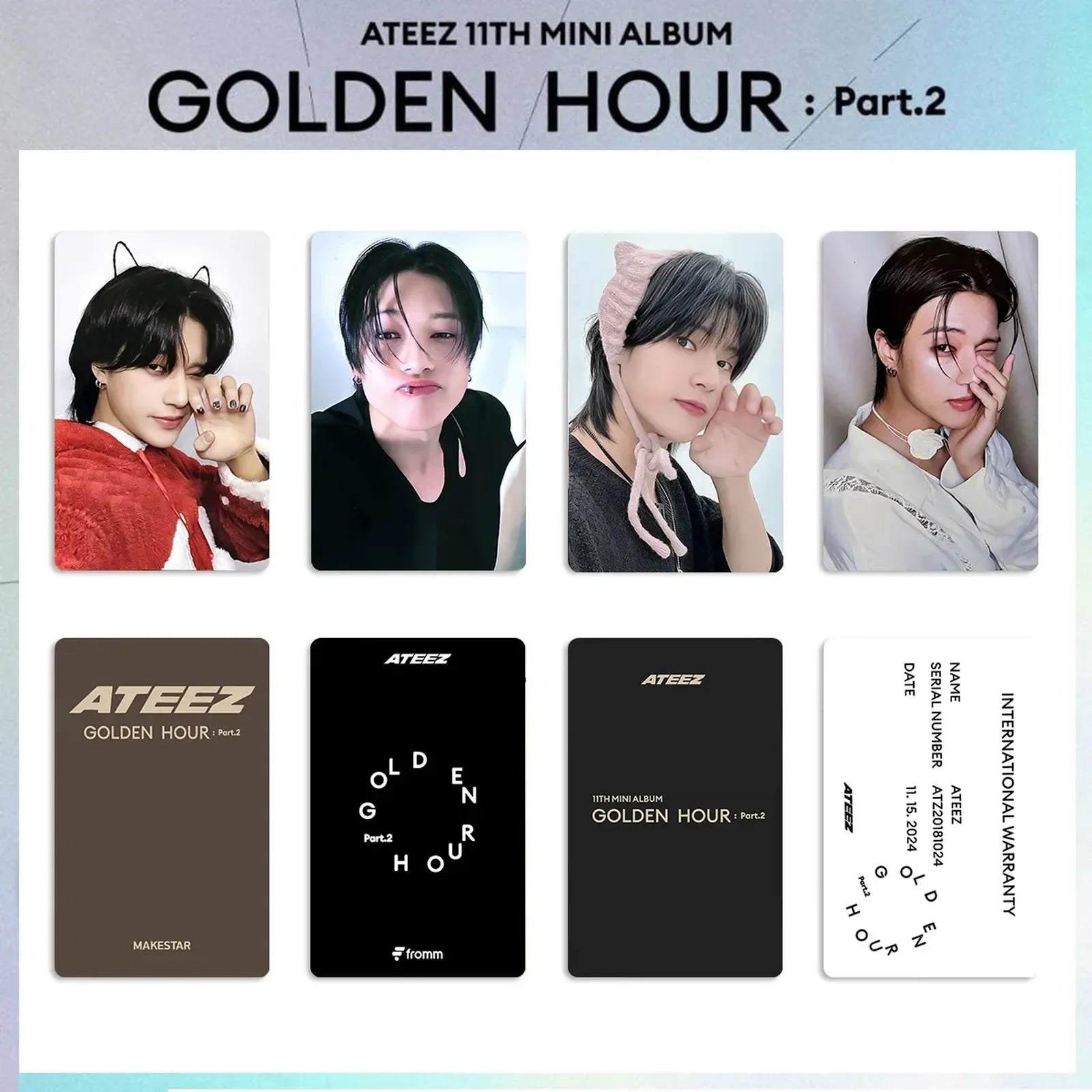 ATEEZ Album GOLD HOUR: Part 2 Series - Album Phototcards WOO YOUNG
