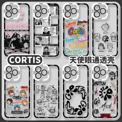CORTIS clear shockproof phone case, print design 2