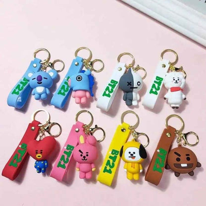 BT21 3D Silicone Keychain with Wristlet Strap - BTS Keyring