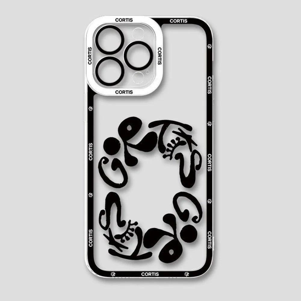 CORTIS clear shockproof phone case, print design 8