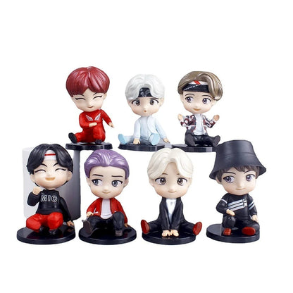 7pcs BTS PVC Mini Figurines Set Version B - Desktop Decor