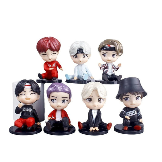 7pcs BTS PVC Mini Figurines Set Version B - Desktop Decor