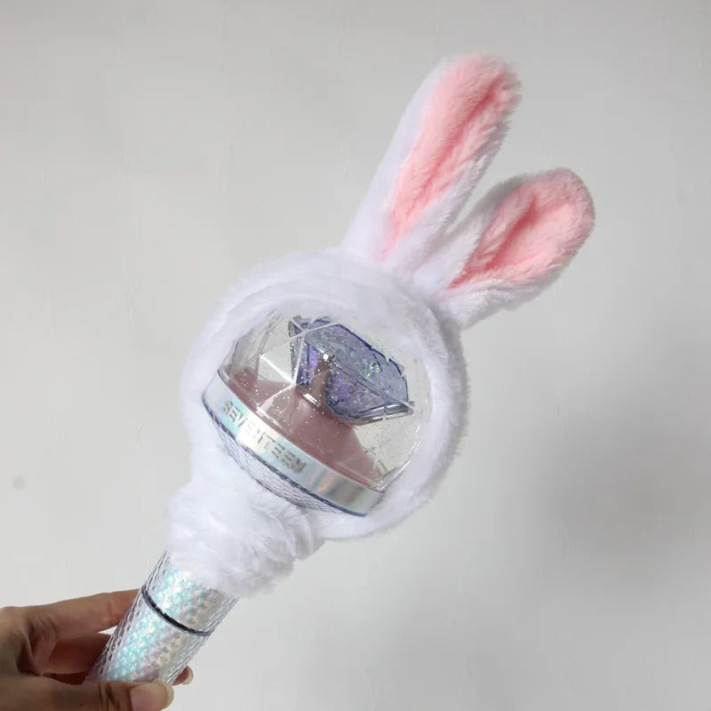 SEVENTEEN Lightstick Rabbit Ears Plush Light Cover White - Pink