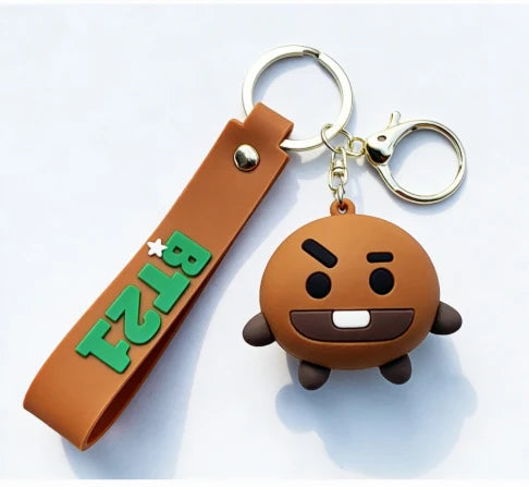 BT21 3D Silicone Keychain with Wristlet Strap - BTS