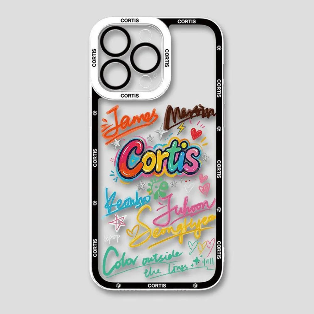 CORTIS clear shockproof phone case, print design 5